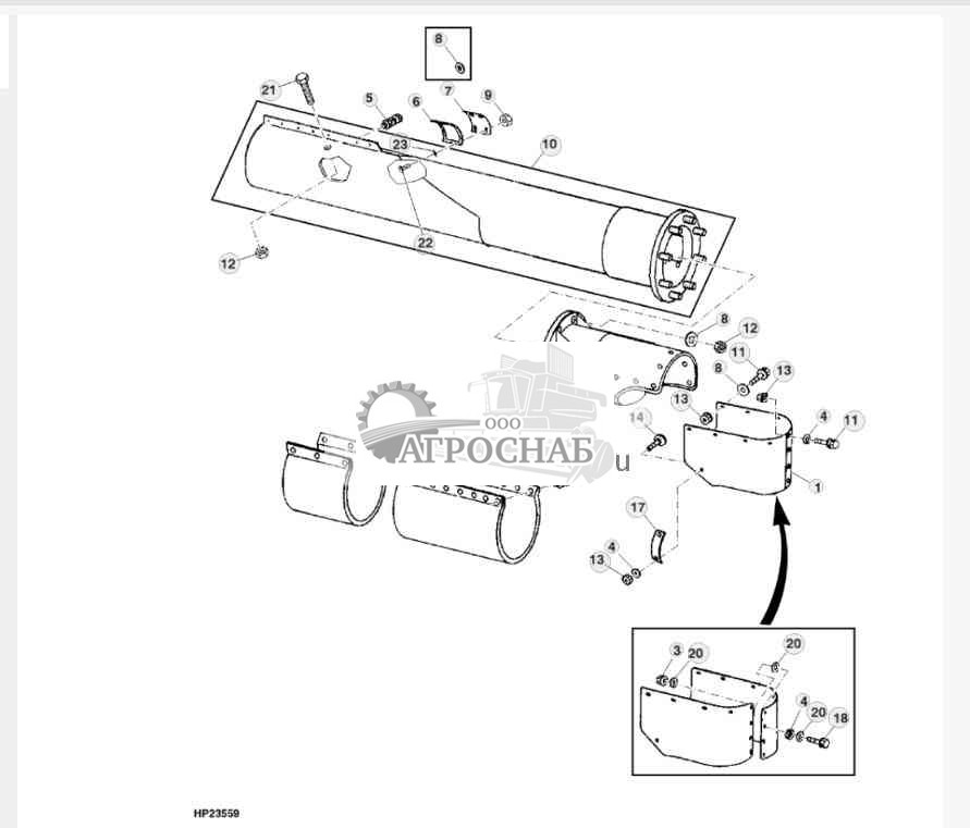 Horizontal Unloading Auger Housing (Export) (17 And 20 Ft.) 